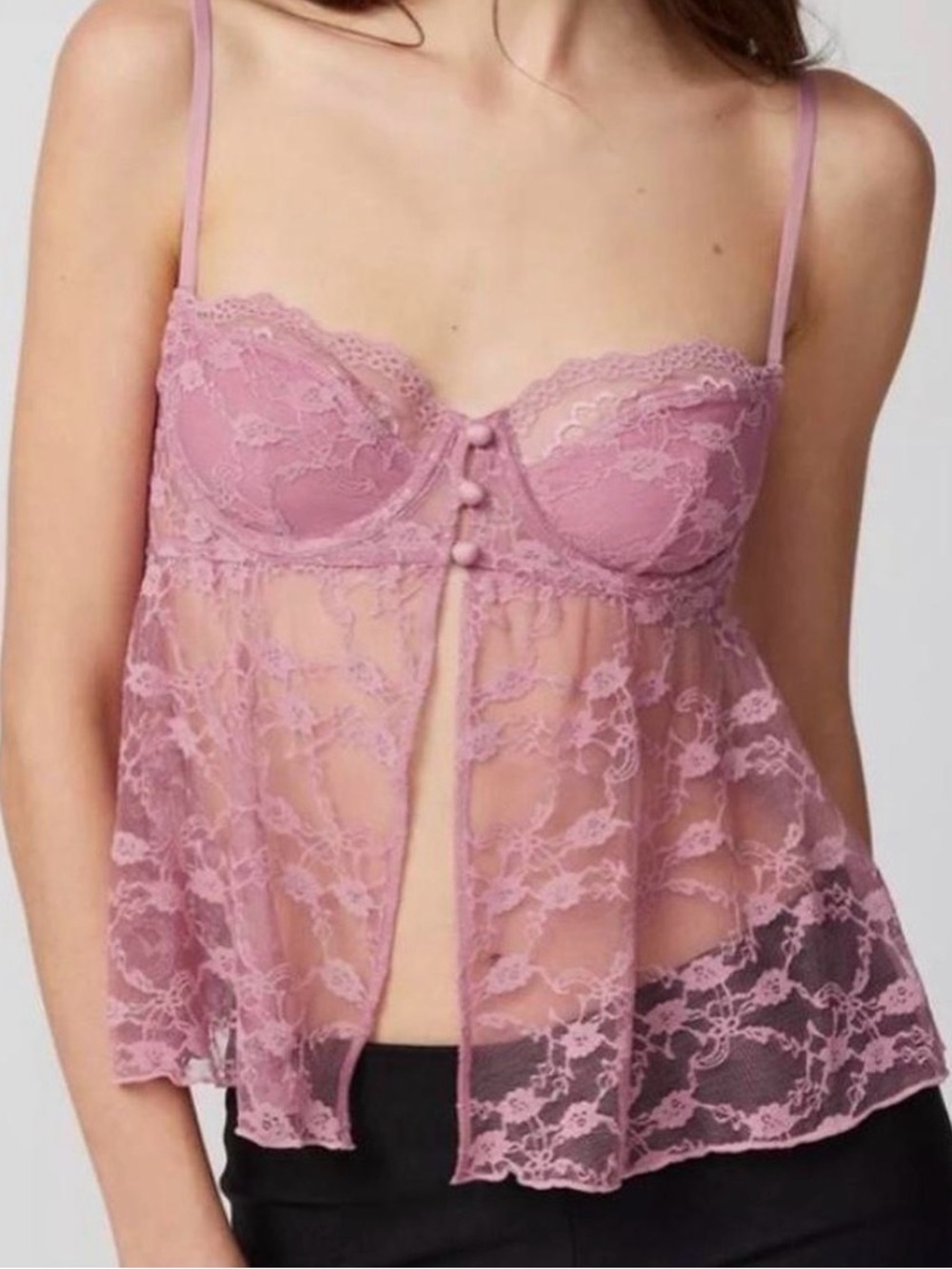 ✨UO✨Out From Under✨Cherie Sheer Lace Babydoll Cami✨
